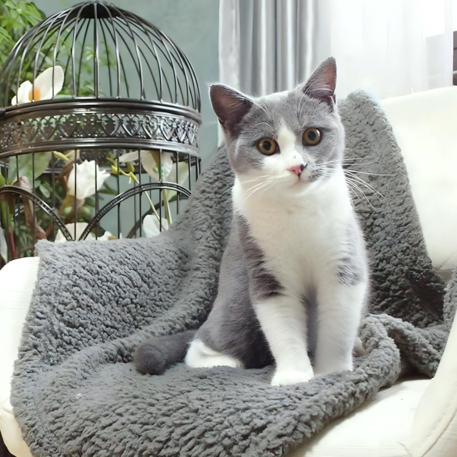 furrybaby Pet Blanket, Soft Warm Sherpa Fleece Bed Blanket for Small Pets