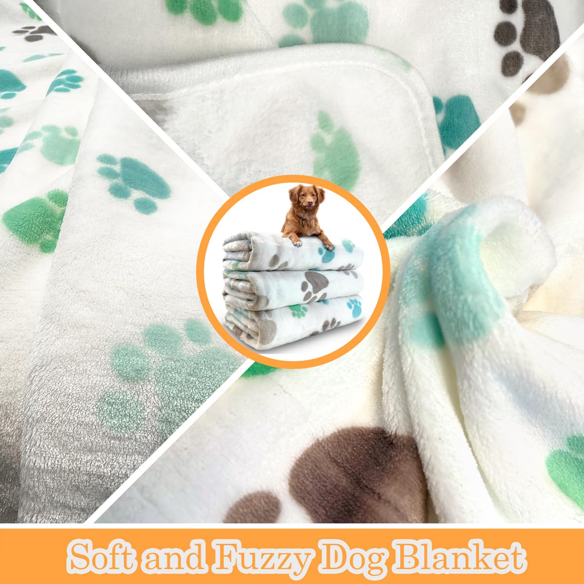 Dog Blankets for Medium Large Dogs Washable, 3 Pack Pet Blanket Washable 41" x 31", Fuzzy Soft Puppy Throw Cover for Kennel Crate Bed