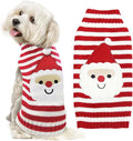 Dog Christmas Sweater Xmas Pet Clothes Cute Striped Santa Claus Costume Holiday Puppy Cat Jumpers Outfits New Year Gifts for Small Medium Large Dogs (M, Red White Stripe Santa Claus)
