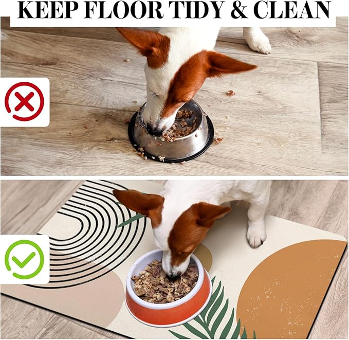 Dog Food Mats for Floors, Absorbent Dog Bowl Mat for Food and Water Dispenser, Quick Dry Cat Food Mat Pet Supplies