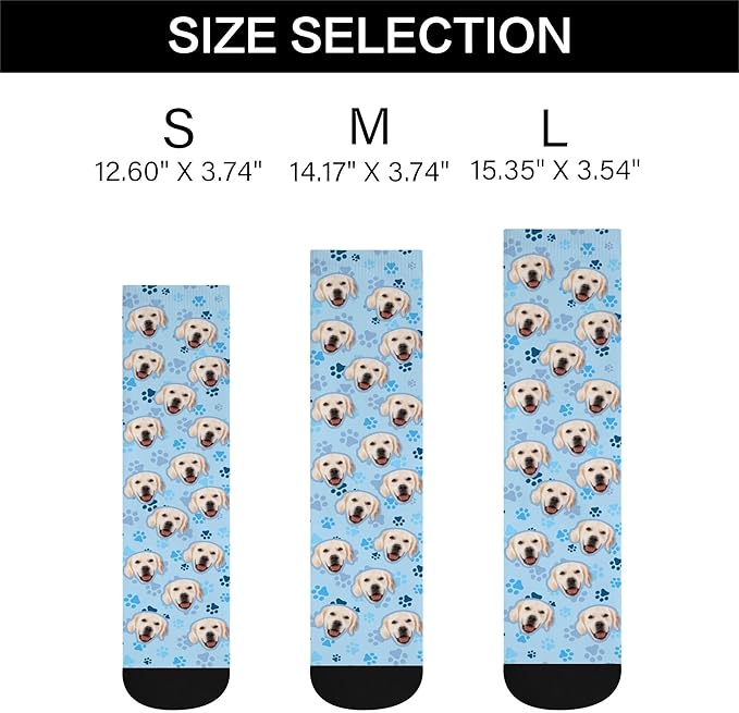 D-Story Custom Face Socks, Personalized Photo Picture on Socks, Unisex Athletic Crew Socks for Men Women
