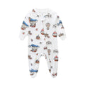 Toddler Onesie Baby Cotton Zip-Front Footed One Piece for Boys and Girls 3-6 Months Amusement Park
