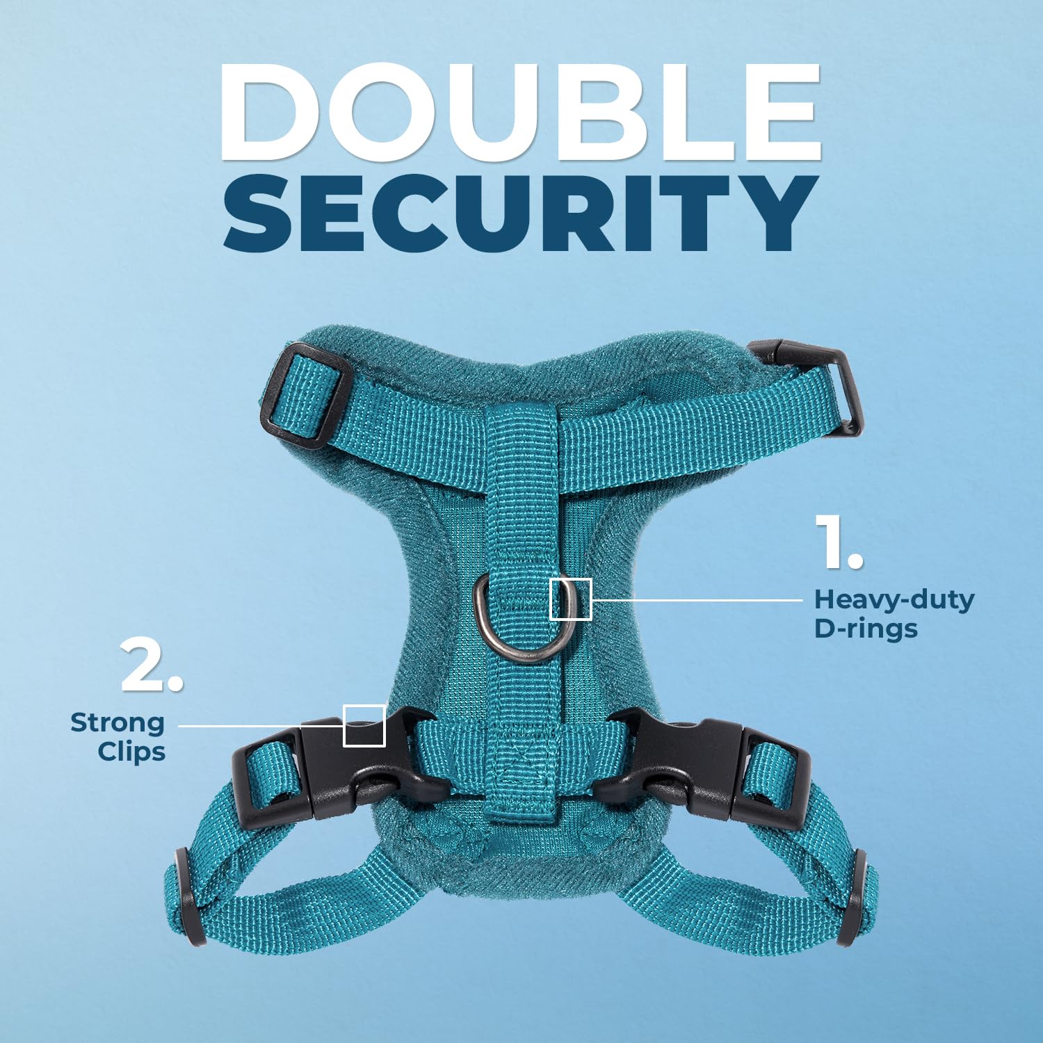 Voyager Escape-Proof Step-in Lock Cat Harness & 5ft Neoprene-Handle Leash Set All-Weather Mesh with Reflective Stitching for Small to Large Cats by Best Pet Supplies, Turquoise, XXS
