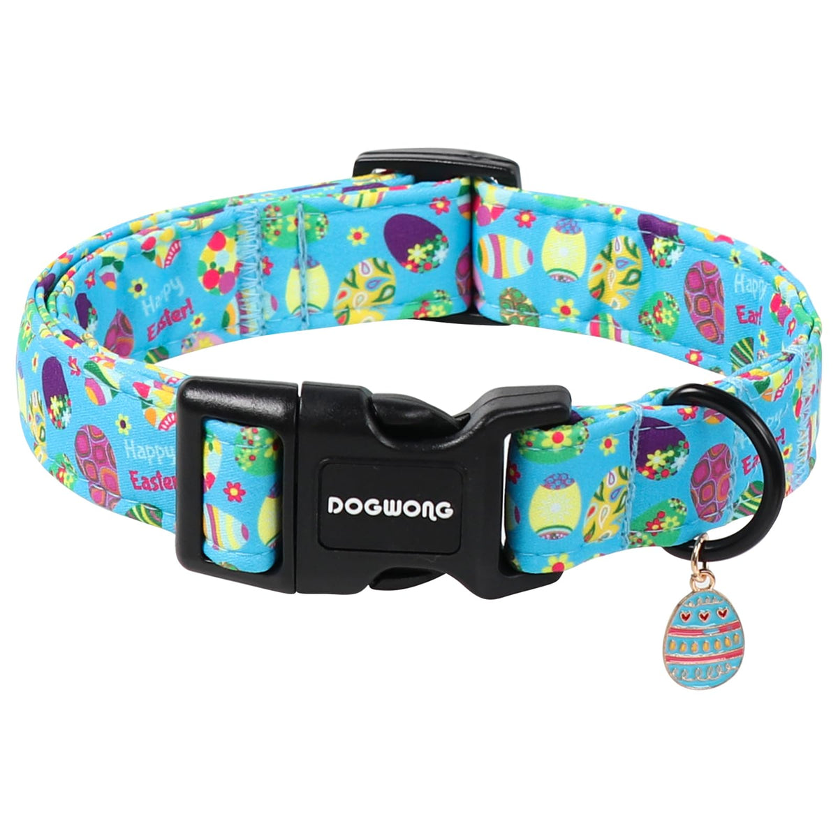 DOGWONG Blue Heart Dog Collar, Cute Valentine Collar, Valentine's Day Dog Collar with Strong Plastic Buckle for Small Medium Large Dogs,M