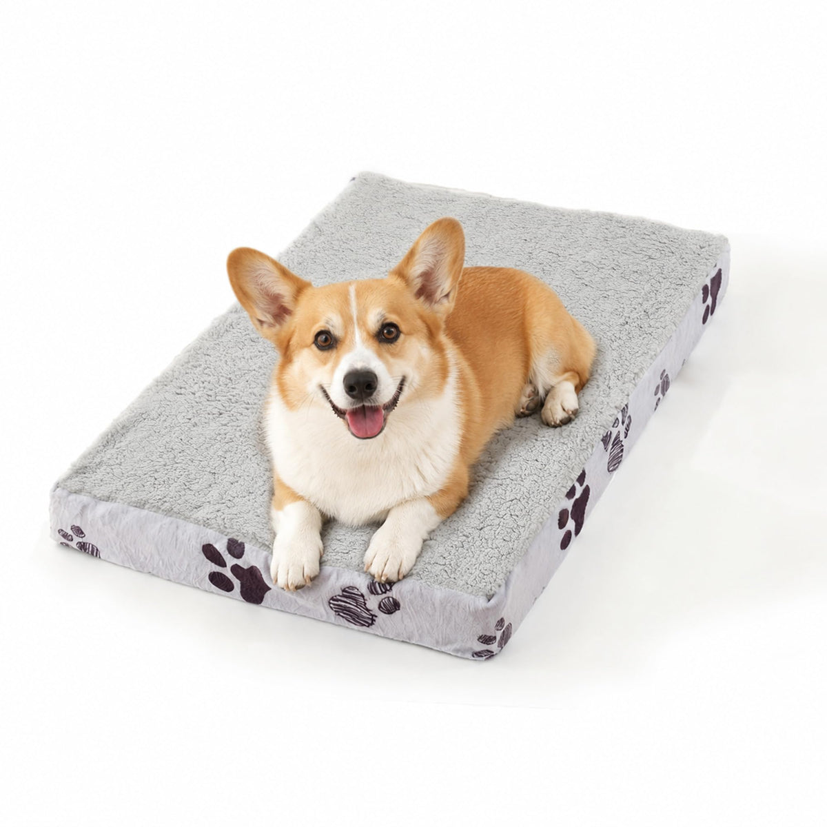 CAPT.SNOOZE Orthopedic Dog Bed for Crate 35"x22" Sherpa Pet Bed, Chocolate