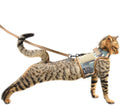 Tactical Cat Harness and Leash for Walking Escape Proof Breathable Mesh Fabric, Green Jungle Camo, Medium, Adjustable Cat Walking Jackets, Padded Stylish Cat Vest
