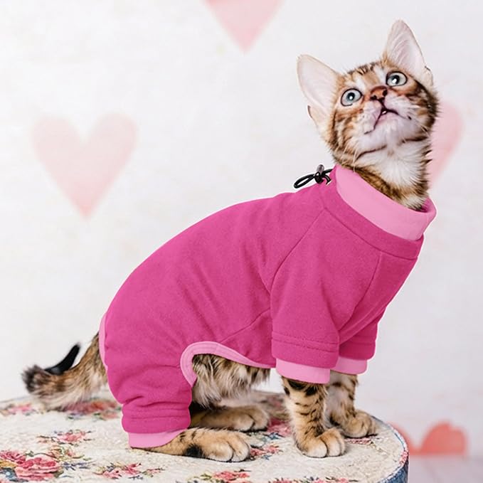 PUMYPOREITY Cat Hair Sticky Shirt – Breathable & Lightweight, Reduces Shedding Fur Pajamas, Prevents Licking Wounds After Surgery, Pink, M