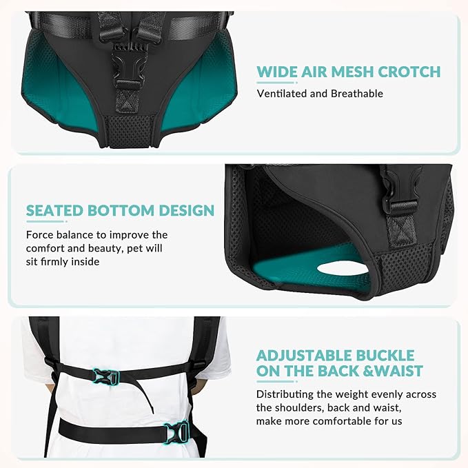Lukovee Dog Backpack Carrier, Adjustable Front Carrier for Small Breeds