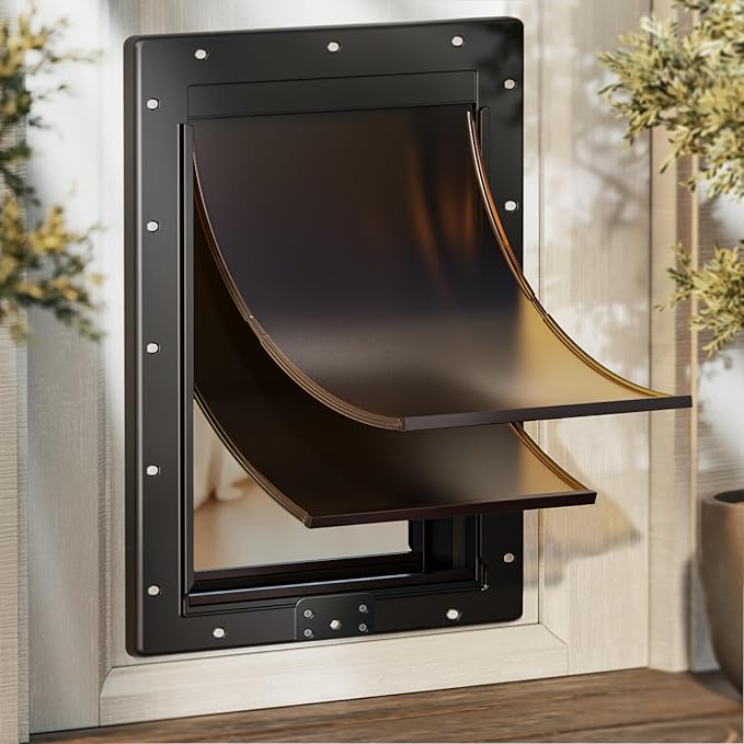 PETCOMING Plastic Dog Door, XLarge Doggy Door for Door