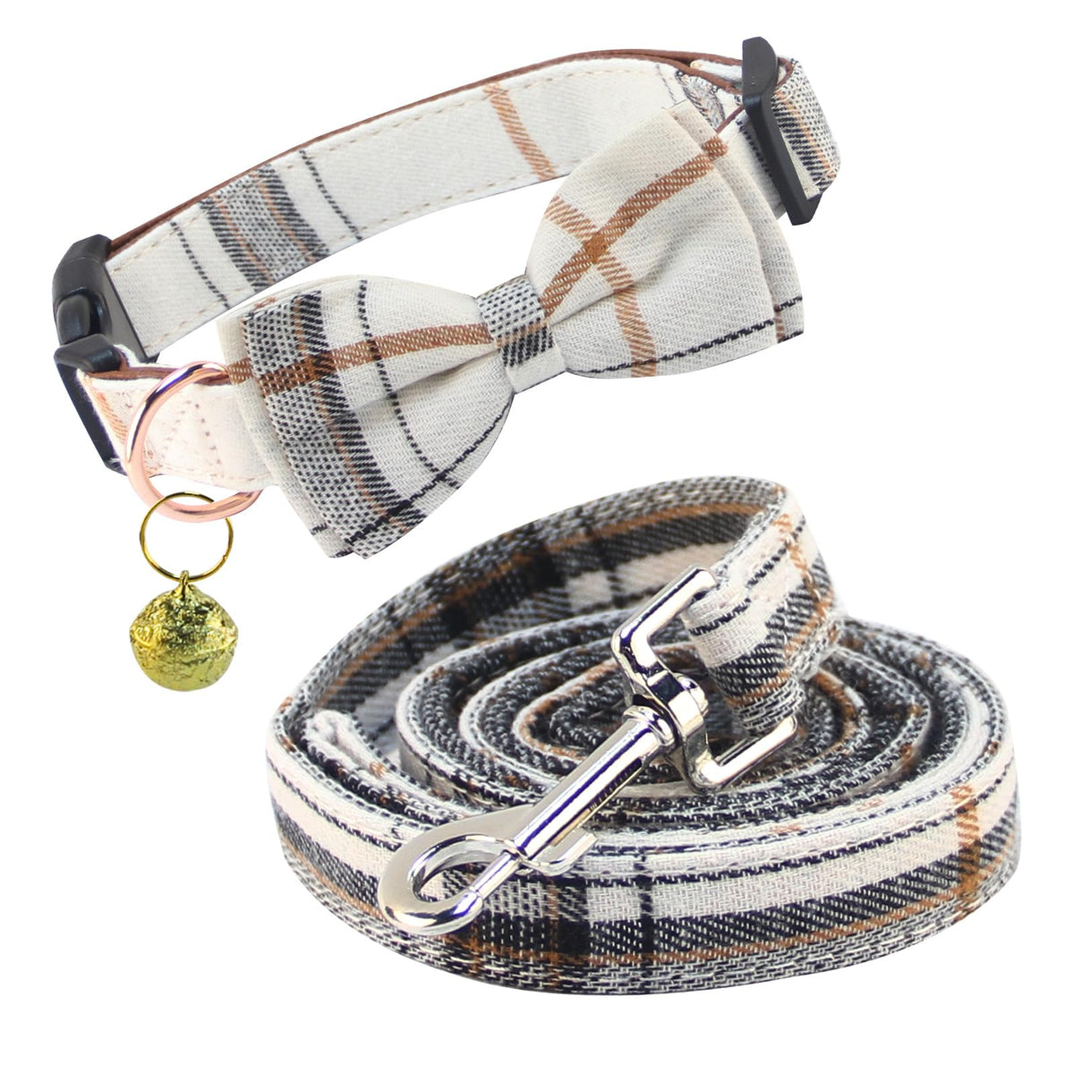 Yizepet Dog Collar and Leash - Adjustable pet Collar for Dogs with Metal Buckle Collar, Stylish Pattern for Small Medium or Large Boy and Girl Dog and Cat
