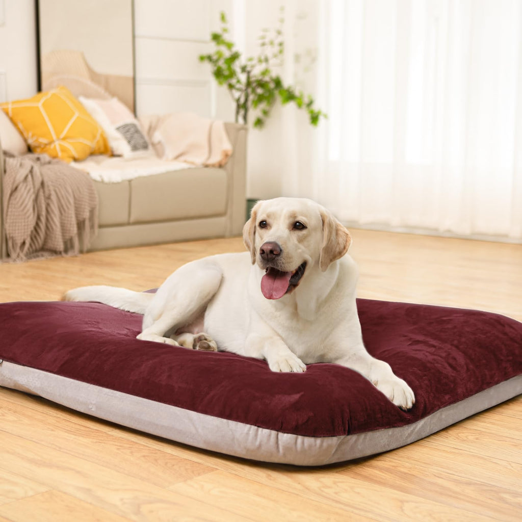 Magic Dog Super Soft Medium Dog Bed, 32 Inch Orthopedic Foam Pet Bed with Anti Slip Bottom, Removable Washable Cover, Burgundy