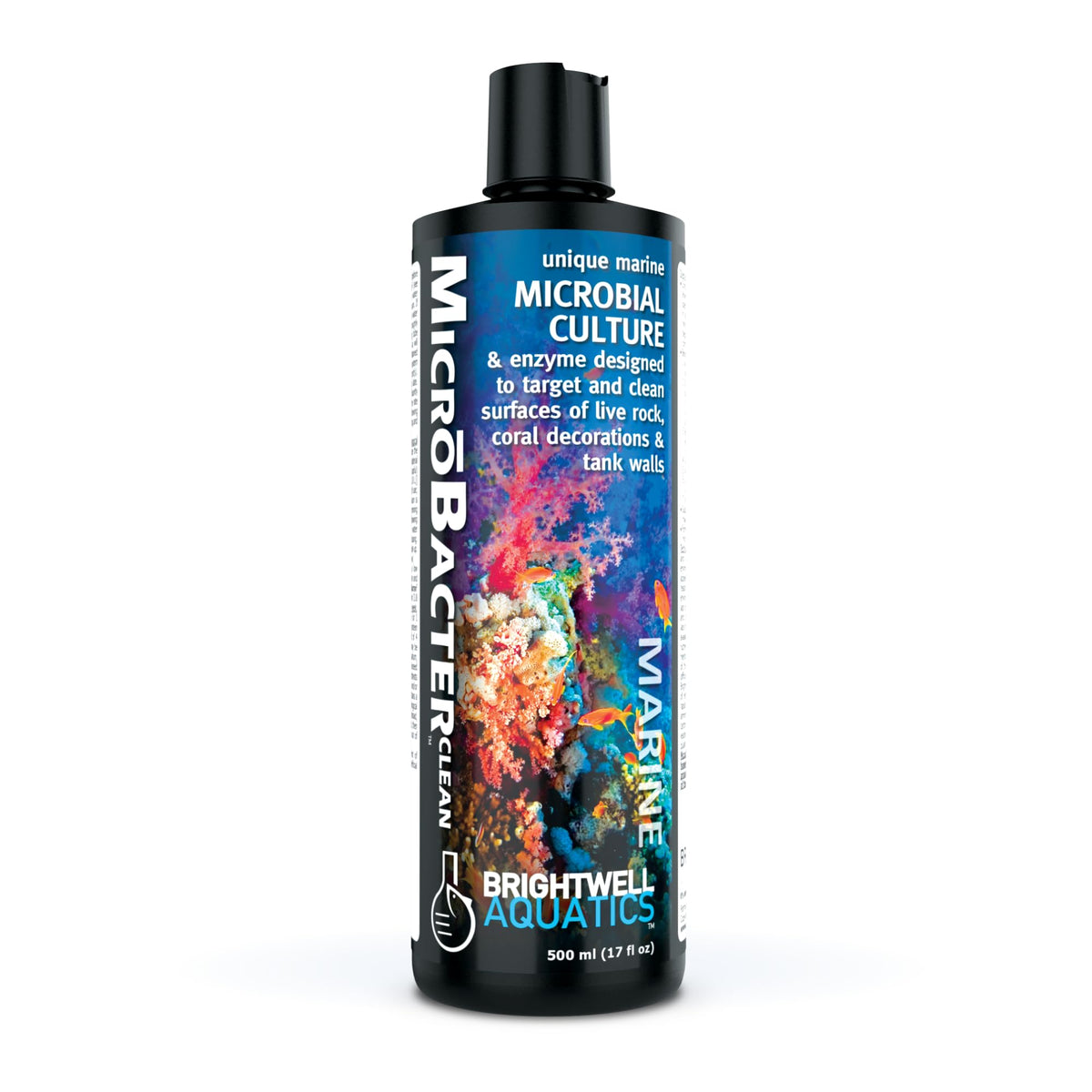 Brightwell Aquatics MicroBacter Clean Marine Aquarium Cleaner Aid, 500 ml