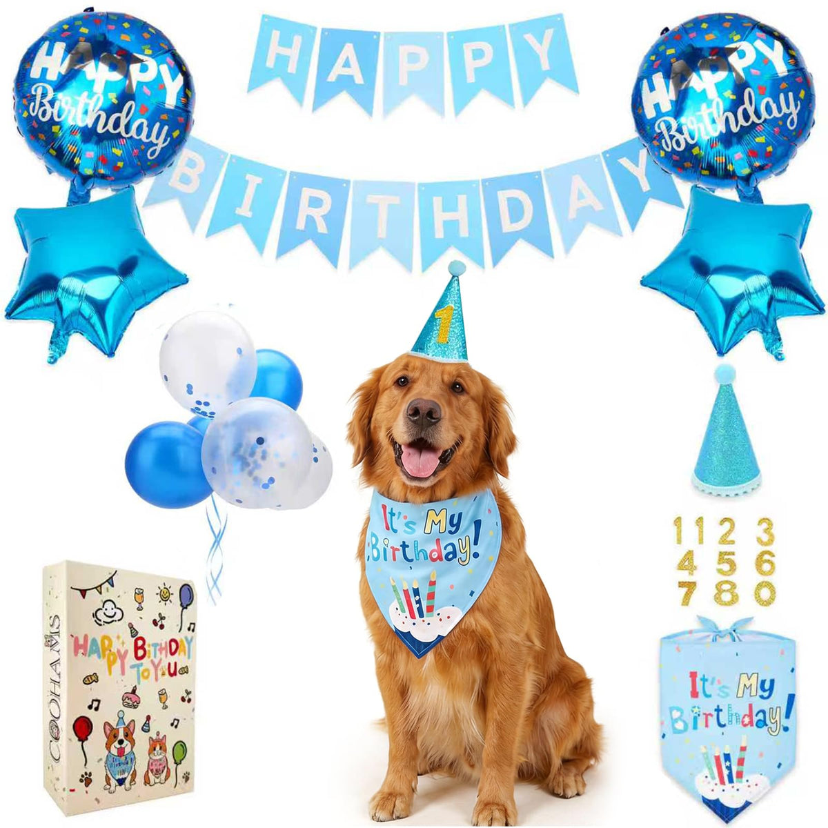 Dog Birthday Party Decorations Set for Boys and Girls