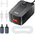 Pawfly Aquarium Air Pump 70 GPH Fish Tank Oxygen Pump for 60-120 Gallon Fish Tanks Buckets Dual Outlet Adjustable Ultra Quiet Aerator Pump with Airline Tubing Air Stones Connectors and Check Valves