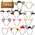CiyvoLyeen 12Pcs Farm Barnyard Animals Ear Headbands for Petting Zoo