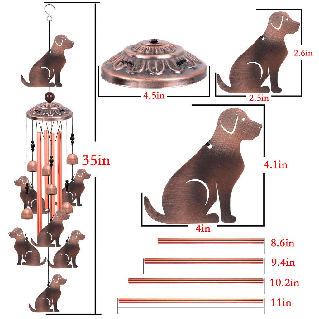 Outdoor Dog Wind Chimes, Gifts for Mom & Grandma & Family, Music Wind Catcher, Mobile Wind Bells, Memorial WindChimes, Blessing Windchime for Garden/Home/Balcony/Lawn/Yard/Indoor/Outside Decoration