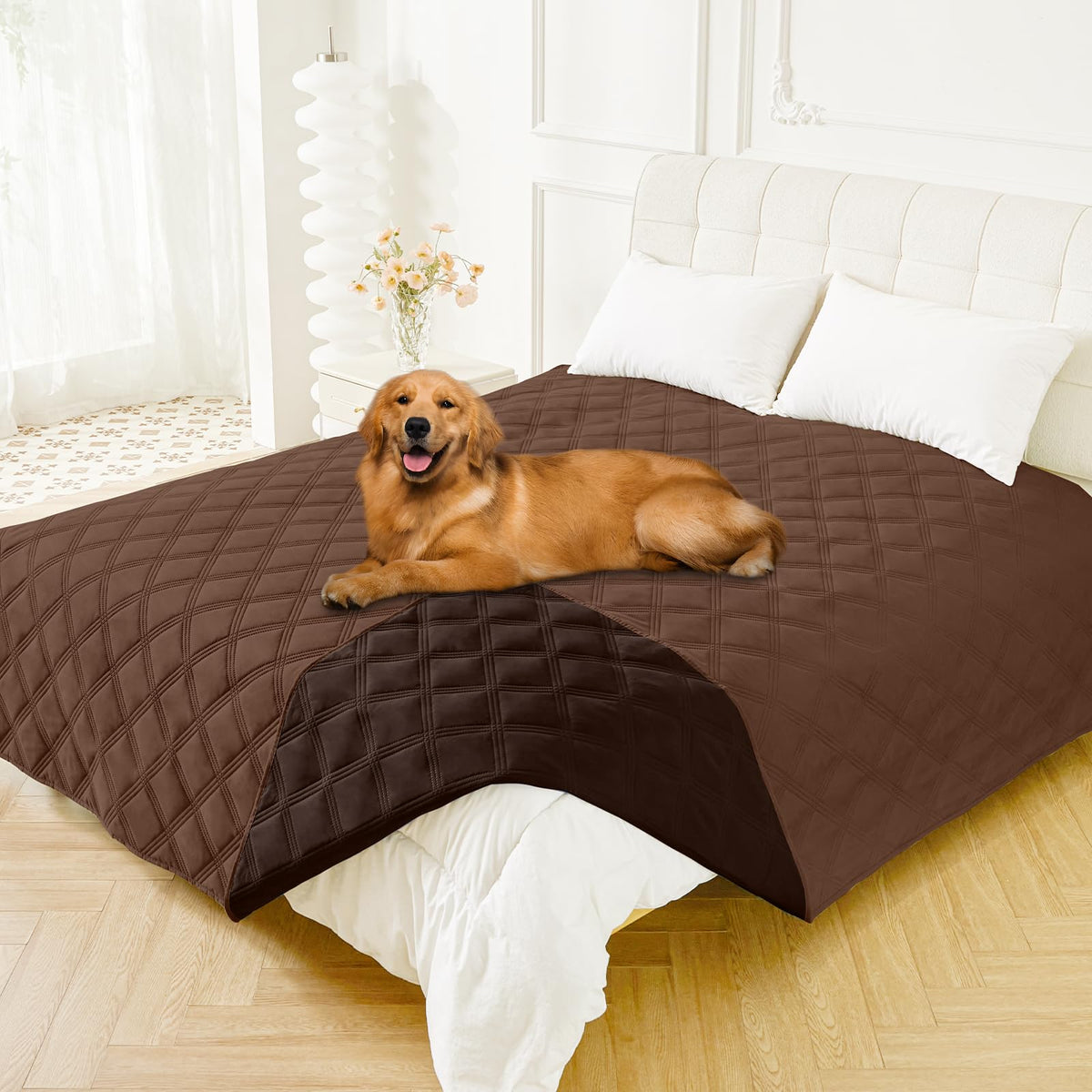 Smiry Waterproof Dog Bed Cover, Reversible Pet Blanket for Sofa Couch