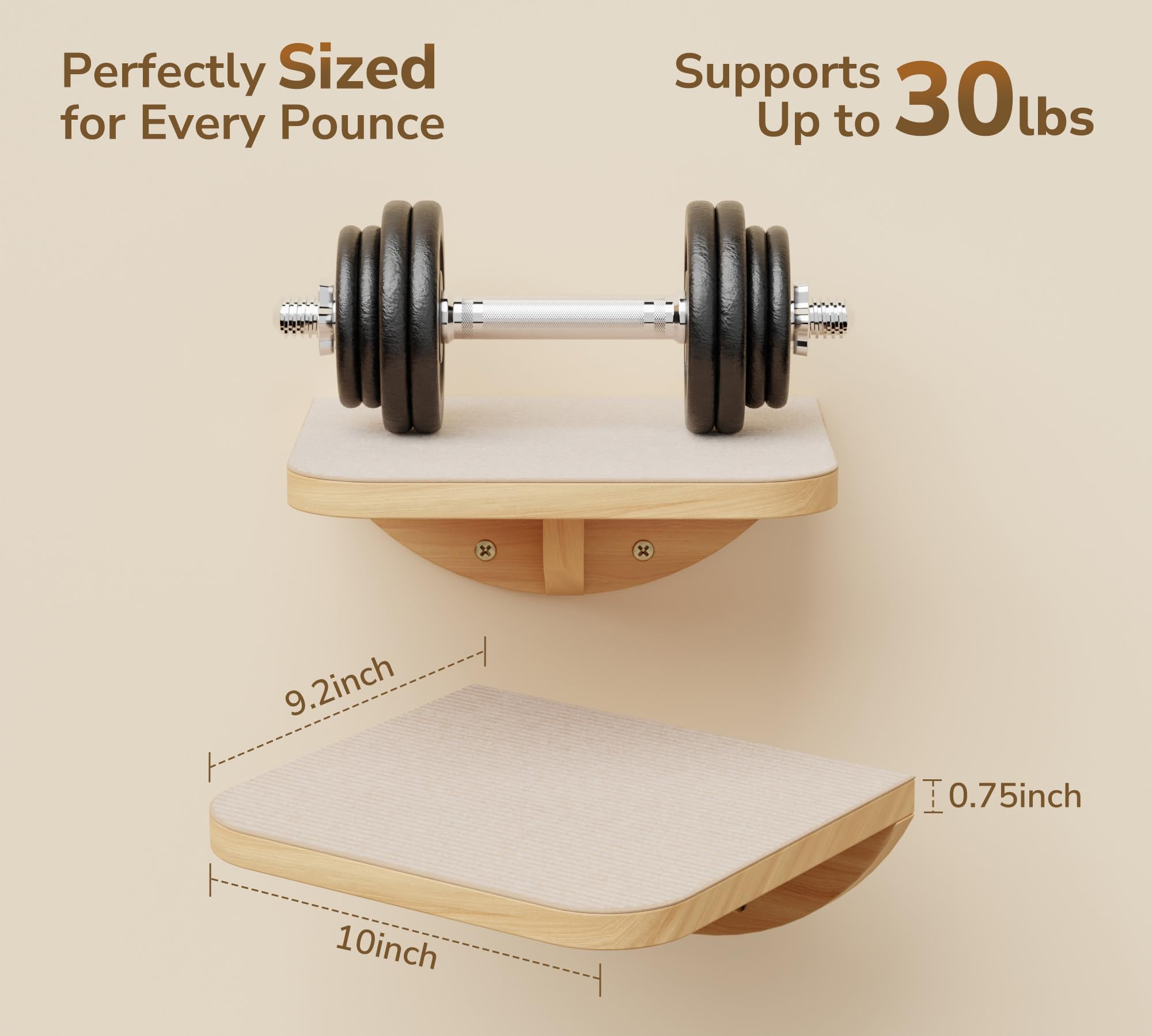 PELUOMOZ Cat Wall Shelves with Sisal Pads, 4-Piece Wooden Cats Furniture Set with Cat Window Perch, Flat Shelf & Sisal-Clad Steps for Climbing and Scratching