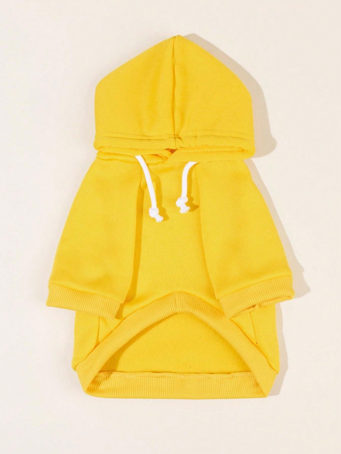 QWINEE Basic Dog Hoodie Sweatshirt Puppy Sweater Warm Cat Costumes Pet Clothes for Chihuahua Puppy Kitten Small Medium Dogs Yellow X-Small