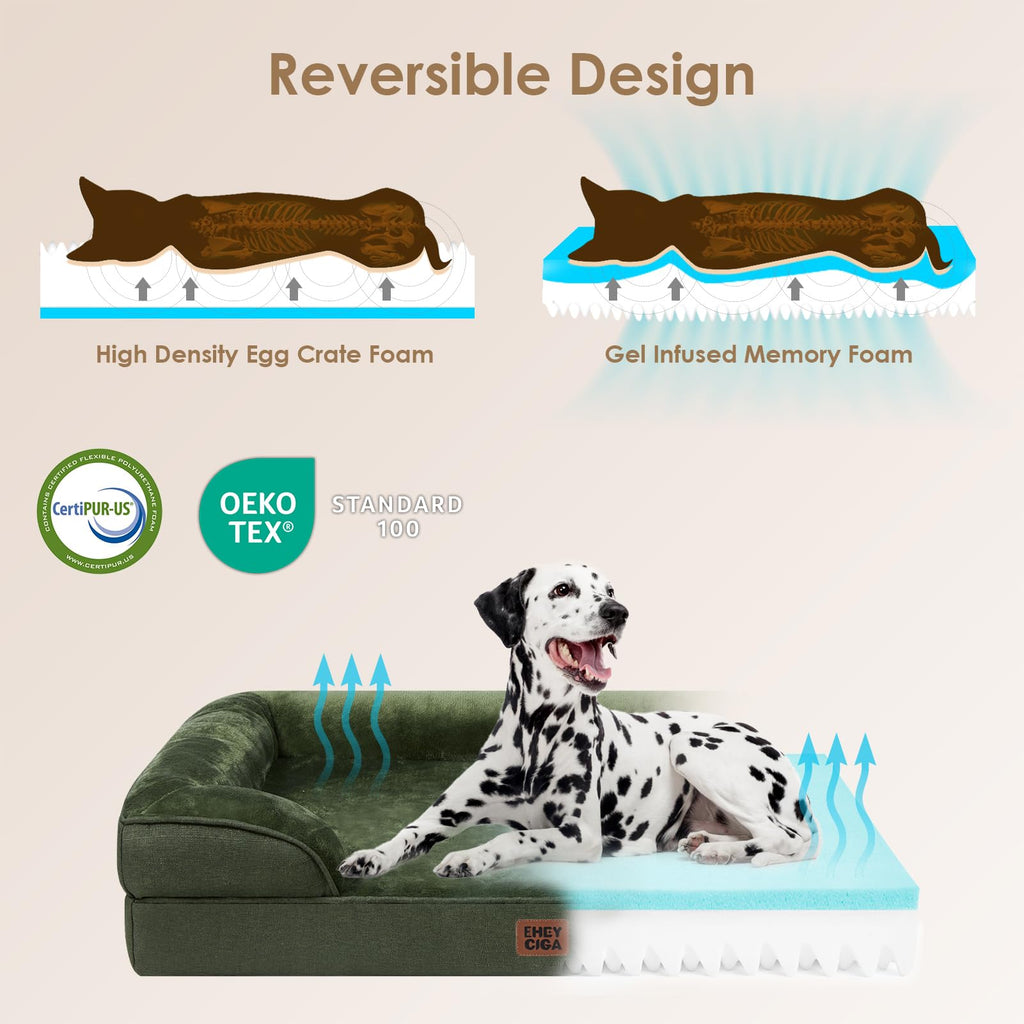 EHEYCIGA Orthopedic Dog Beds Large Sized Dog, Waterproof Washable Pet Bed