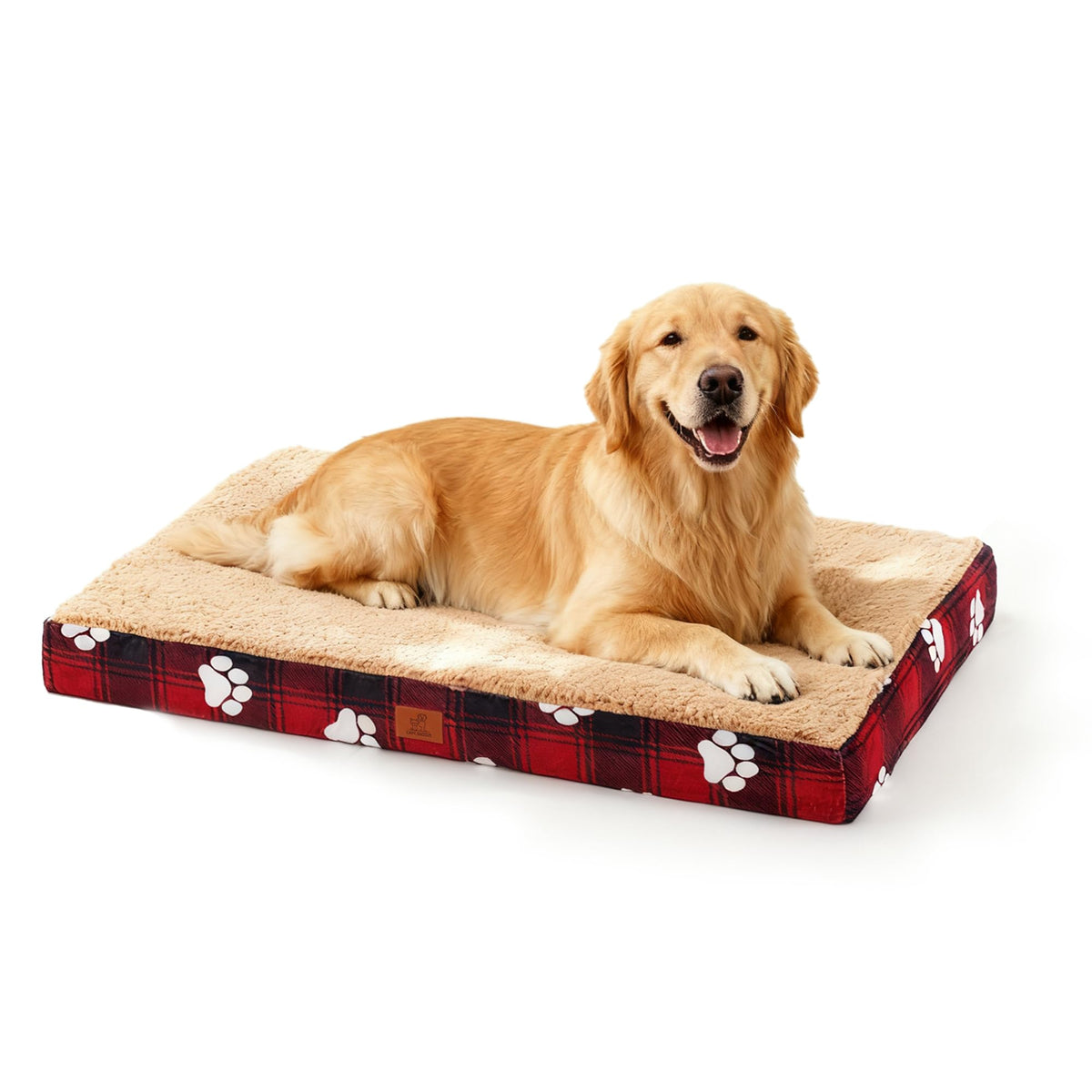 CAPT.SNOOZE Orthopedic Dog Bed for Crate 35"x22" Sherpa Pet Bed, Chocolate