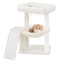 YOUPET Cat Tree with Cat Scratching Post for Indoor Cats, Cat Tower with Scratching Board and Playful Toy Balls, Cat Tree Tower with Cozy Hammock,Beige