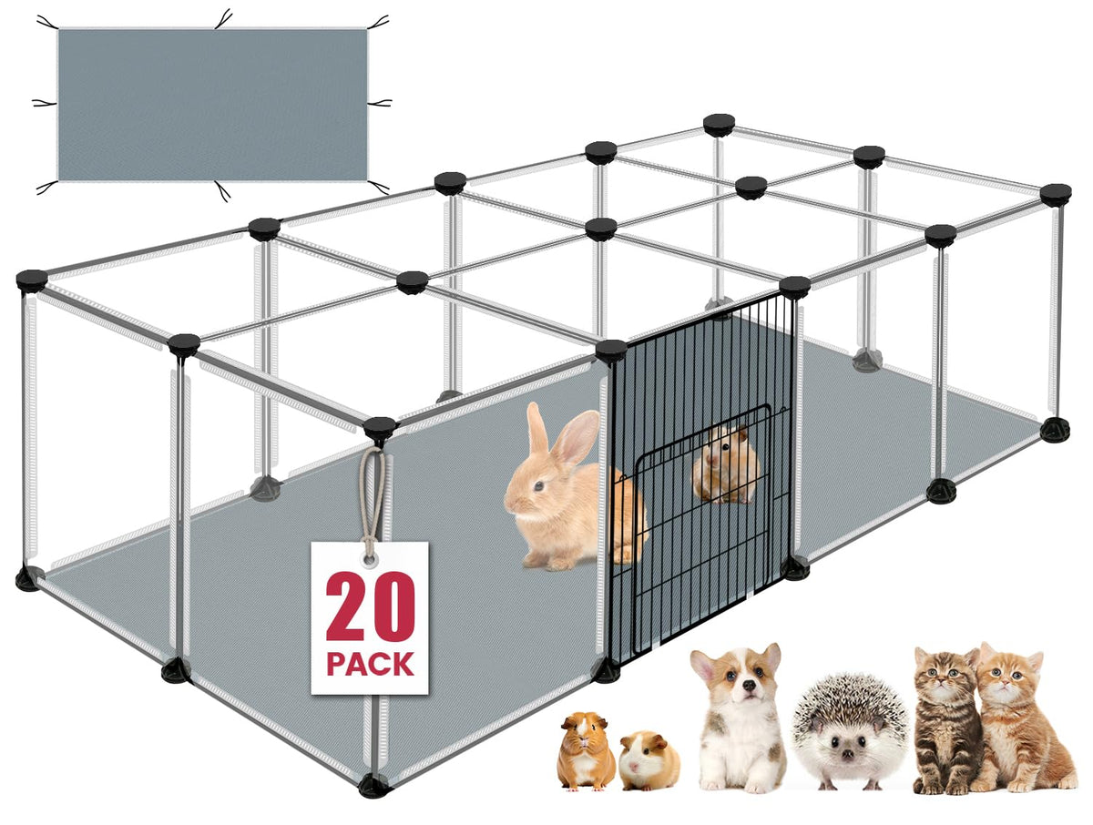 VISCOO 12 Panels Small Animal Playpen, 48" x 24" x 16" Guinea Pigs Cages