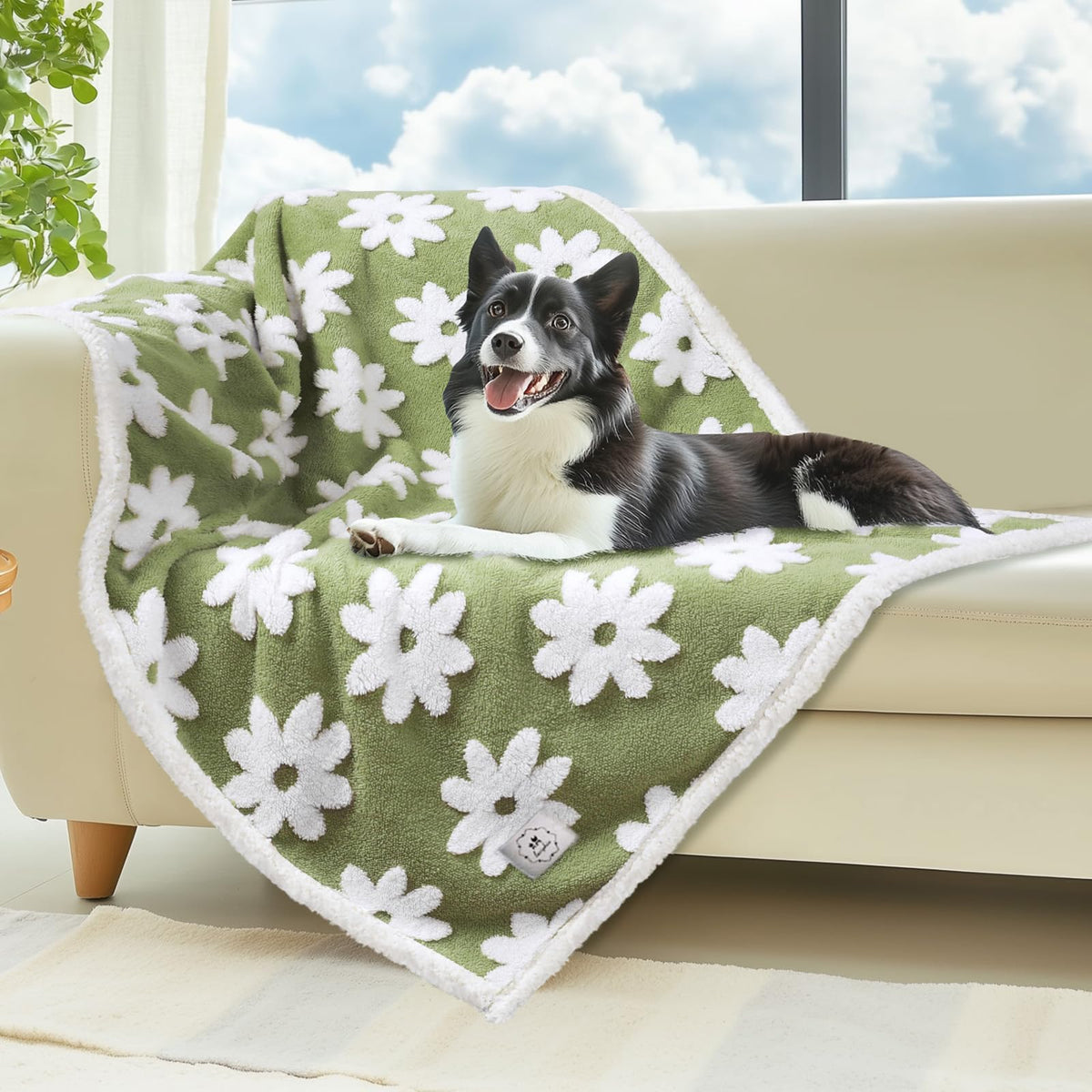 Luciphia Waterproof Dog Blanket for Large Dogs Cats Soft Reversible Fleece