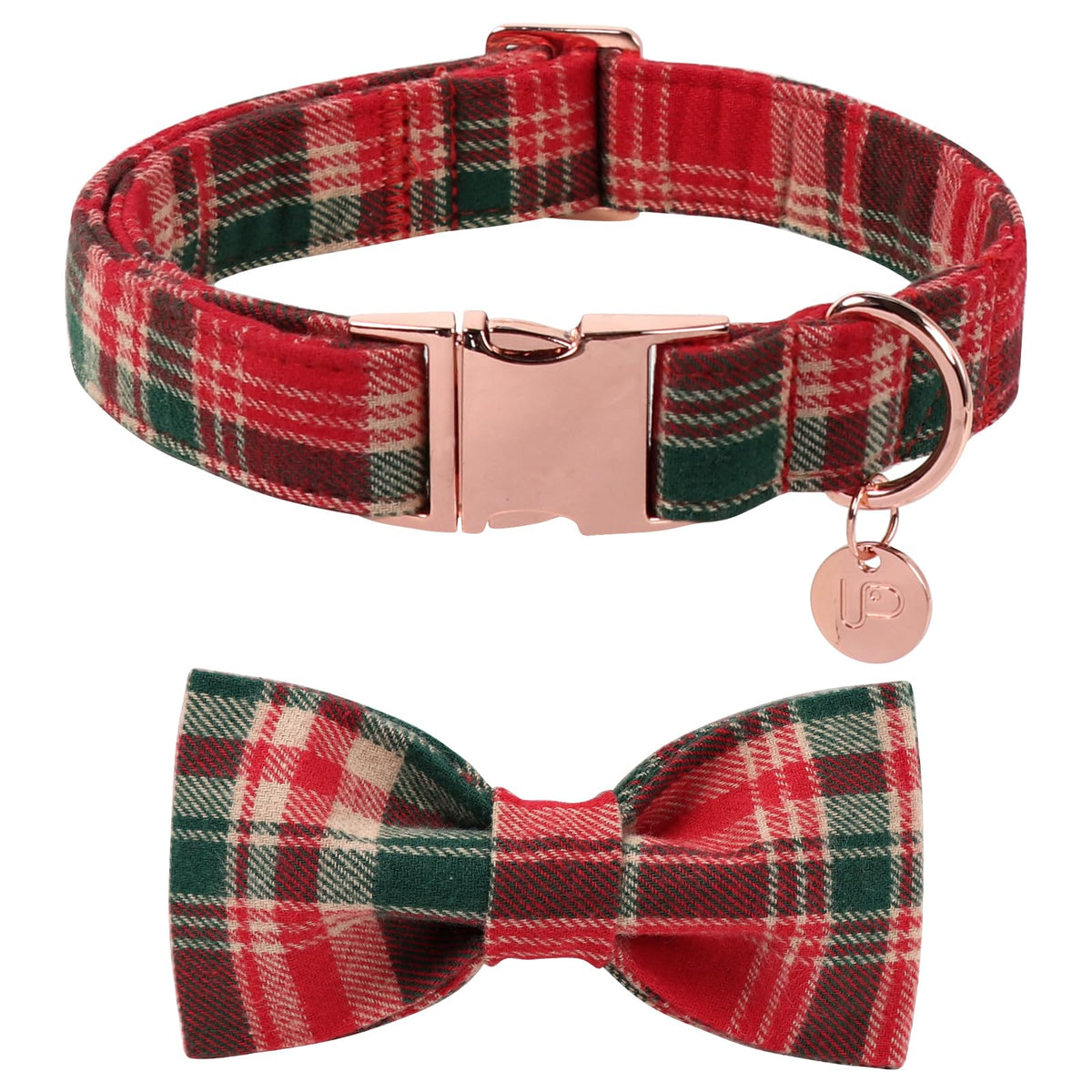 UP URARA PUP Halloween Dog Collar With Flower, Pink Puppy Collar With Adjustable Metal Buckle, Fancy Bowtie Gift for Girl Boy Dog, L