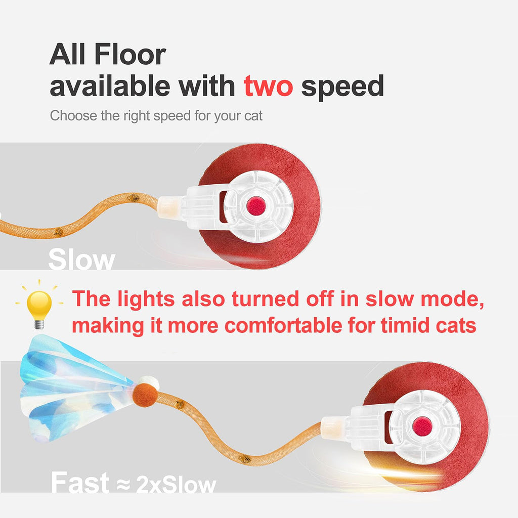 Jkanti Interactive Cat Toys for Indoor Cats,The 3rd Generation Agile Moving Cat Ball with Elastic Mesh Tail,Automatic Kitten Toys for Bored Indoor Cats,Motion Activated (Orange)
