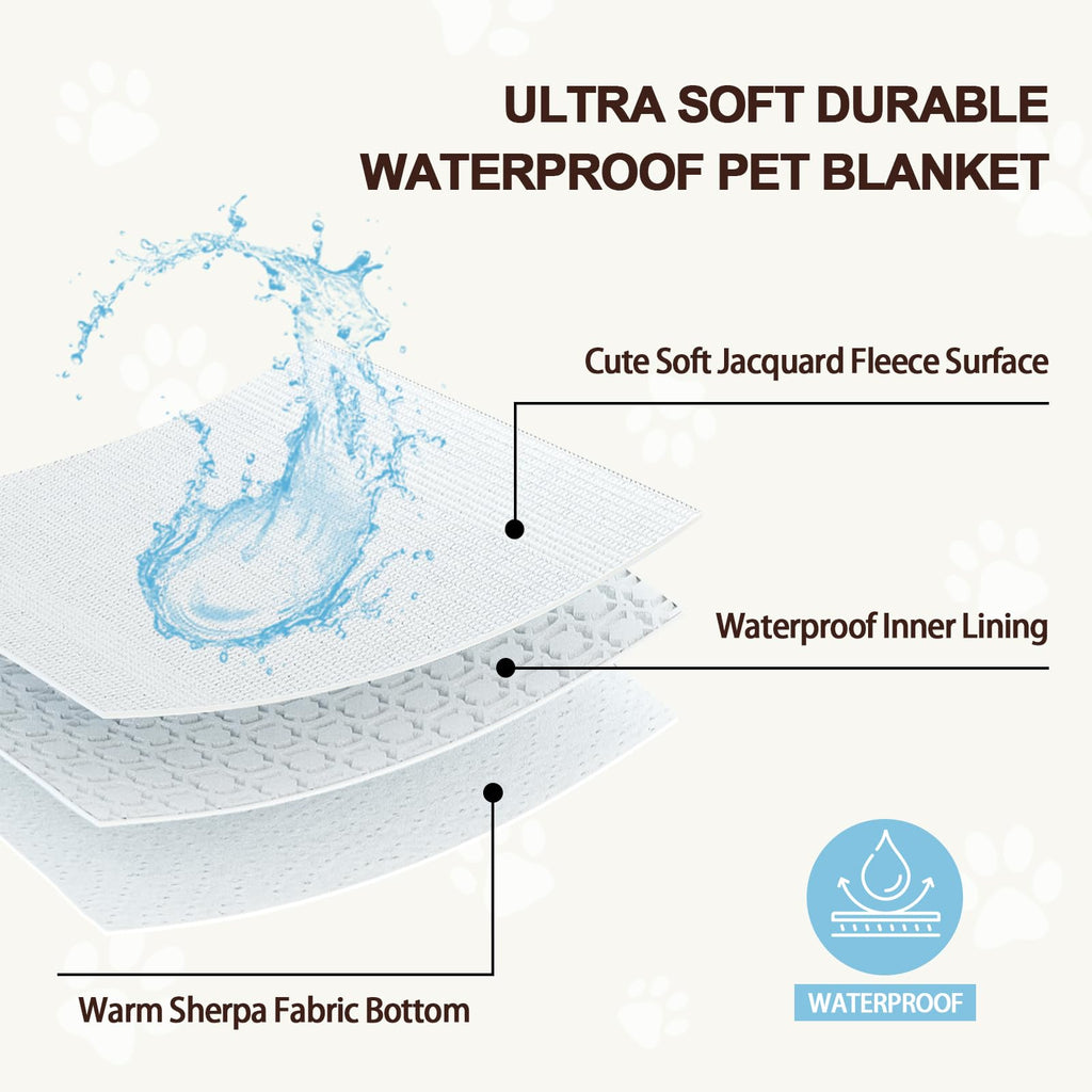 Yaning Cute Waterproof Blanket for Dog Puppy Cat, 30"x40", Green