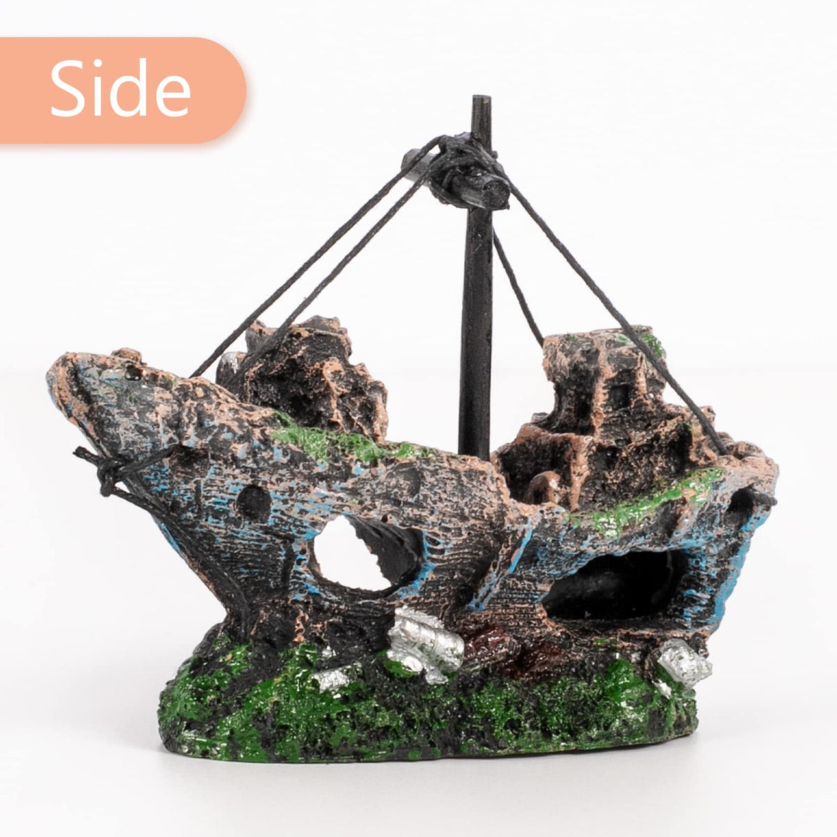 Shipwreck Fish Tank Decoration, Resin Aquarium Ornament for Fish Favors
