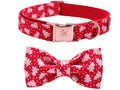 Elegant little tail Dog Collar with Bow, Cotton & Webbing, Bowtie Dog Collar, Adjustable Dog Collars for Small Medium Large Dogs and Cats