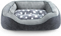 SIWA MARY Dog Beds for Small Medium Large Dogs & Cats. Washable Pet Bed, Orthopedic Dog Sofa Bed, Soft Calming Sleeping Warming Puppy Bed (Star-Grey, Small-(20’’x 19’’x 6’’))