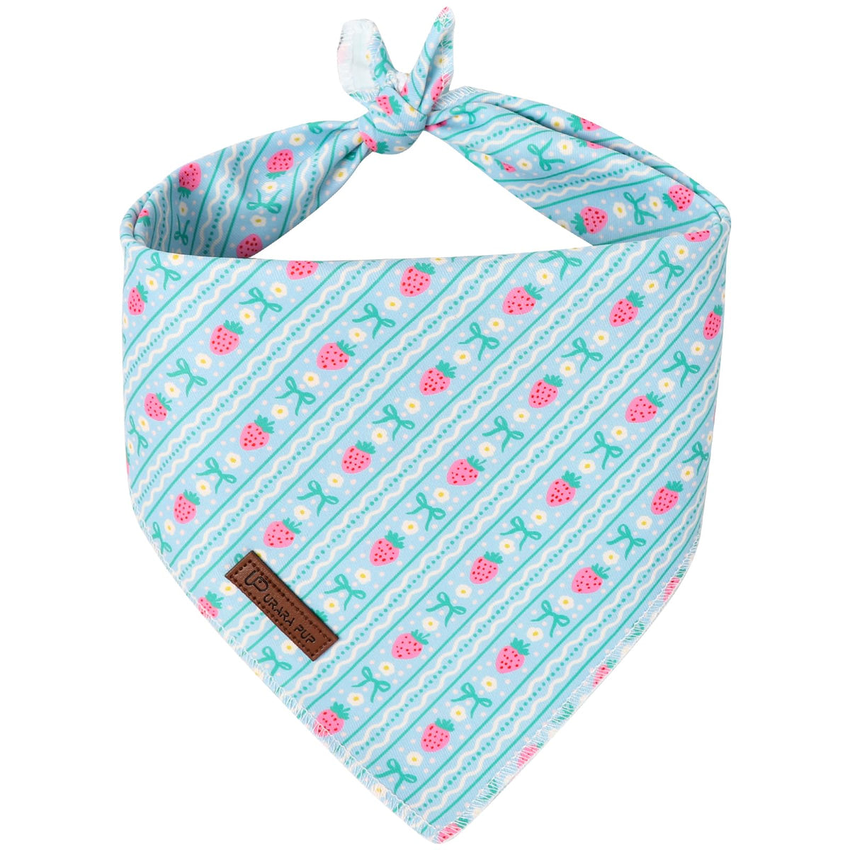 UP URARA PUP Valentine Dog Bandana - Pink Heart Triangle Bib Scarf for Small Medium Pets, Cotton Kerchief for Girl Boy Dogs or Cats, Red Puppy Bandana