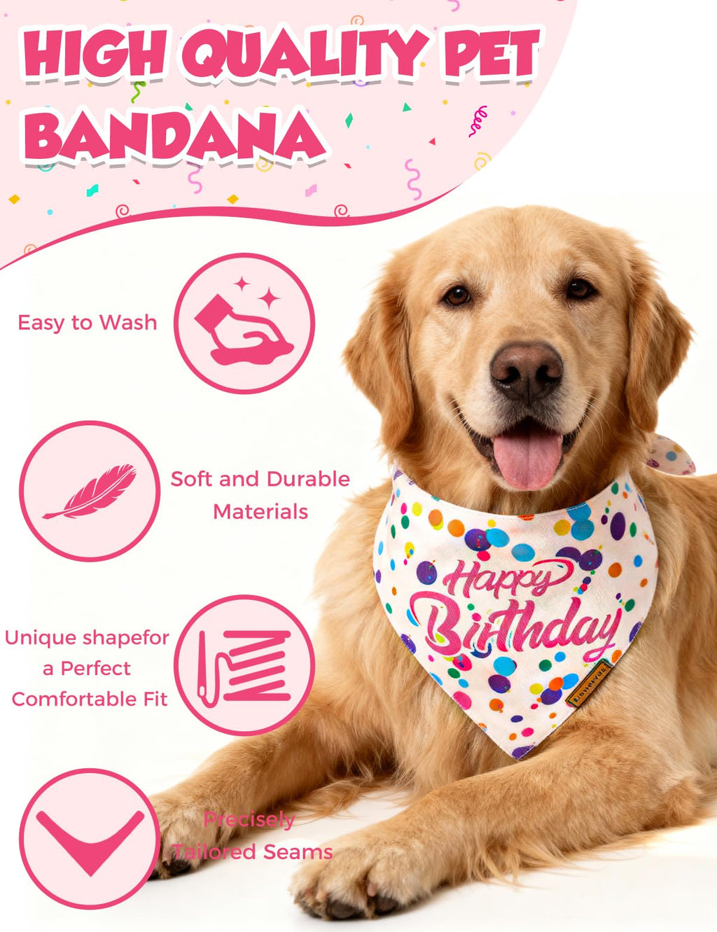 Qxsnuvvlg Dog Birthday Bandana,Dog Birthday Decorations