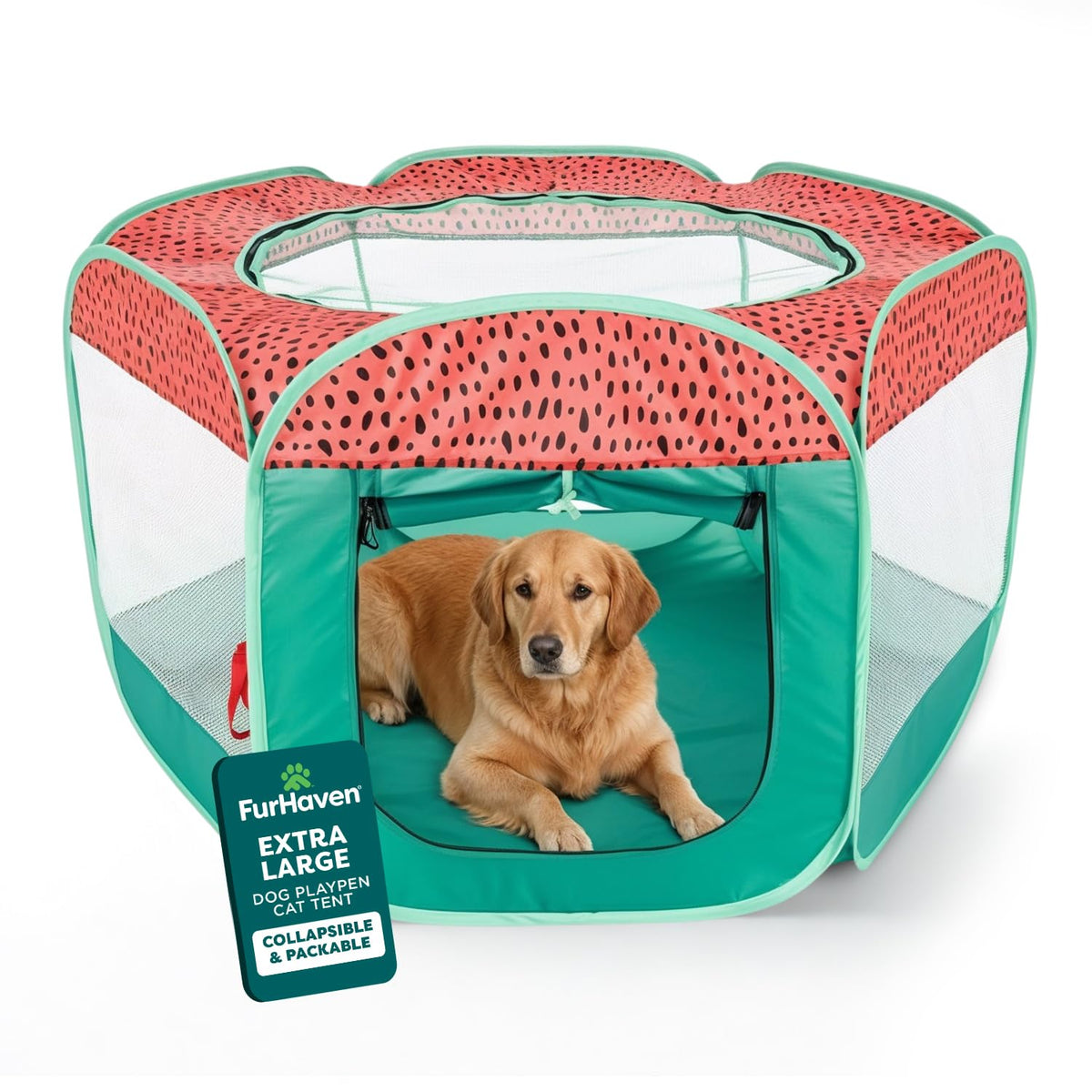 Furhaven Portable Dog Playpen Cat Tent, Pet Playground,Kennel Foldable Indoor Outdoor Zippered Puppy Crate - Navy, Medium