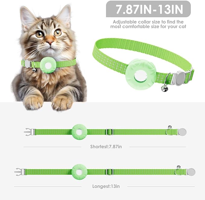 Cat Tracker, Lightweight Pet Tracker for Cats, Cat GPS Tracker Compatible with Apple Find My App(Only iOS), Real-Time Tracking, No Monthly Fee