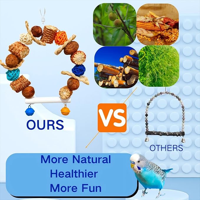 XLpeixin Parakeet Parrot Swing Toys,Bird Cage Hanging Chewing Toys