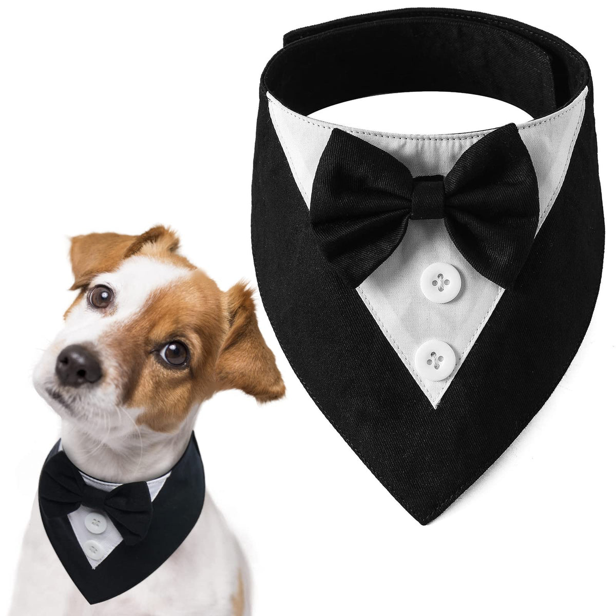 FUAMEY Dog Tuxedo for Large Dogs Suit Bandana Wedding Outfit Bow Tie Collar