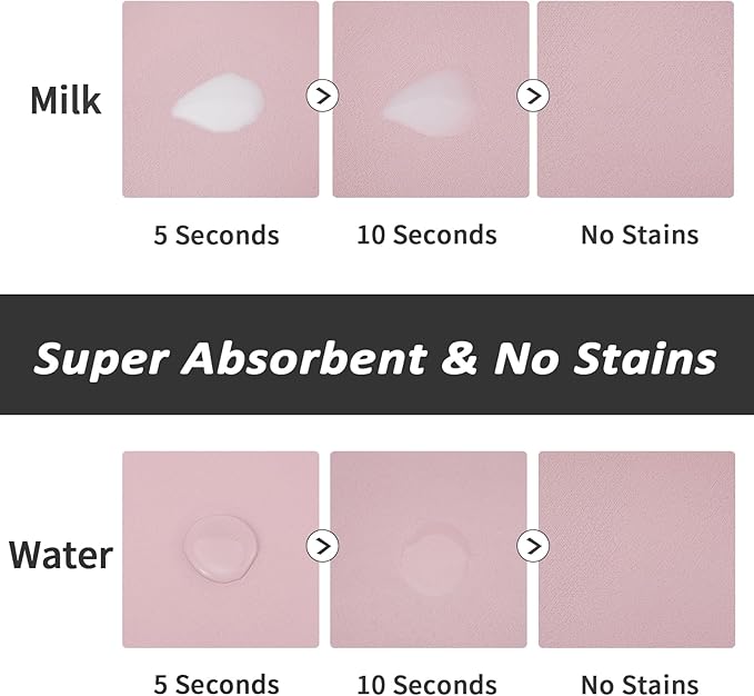 Dog Food Mat - Absorbent Cat Mat for Food and Water, No Stains Pet Feeding Bowl Mat, Easy to Clean Pet Placemats, Quick Dry Dog Water Dispenser Mat for Messy Drinkers | Pink 12"x 19"