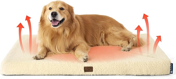 Bedsure Washable Dog Crate Bed for Large Size with Comfy Sherpa