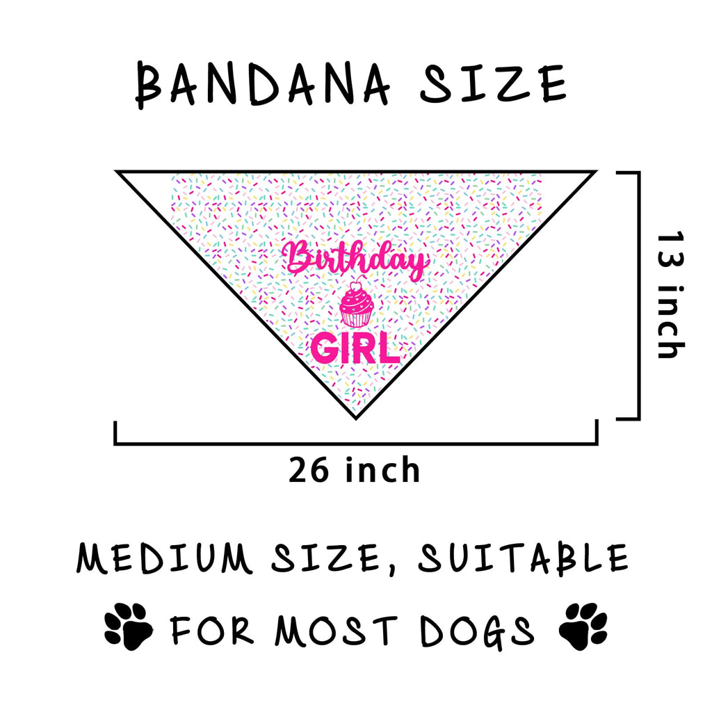 Dog Birthday Bandana Birthday Girl Pet Scarf Bibs Accessories Party Supplies for Dog Lover Small Medium Puppy Bandanas Girl
