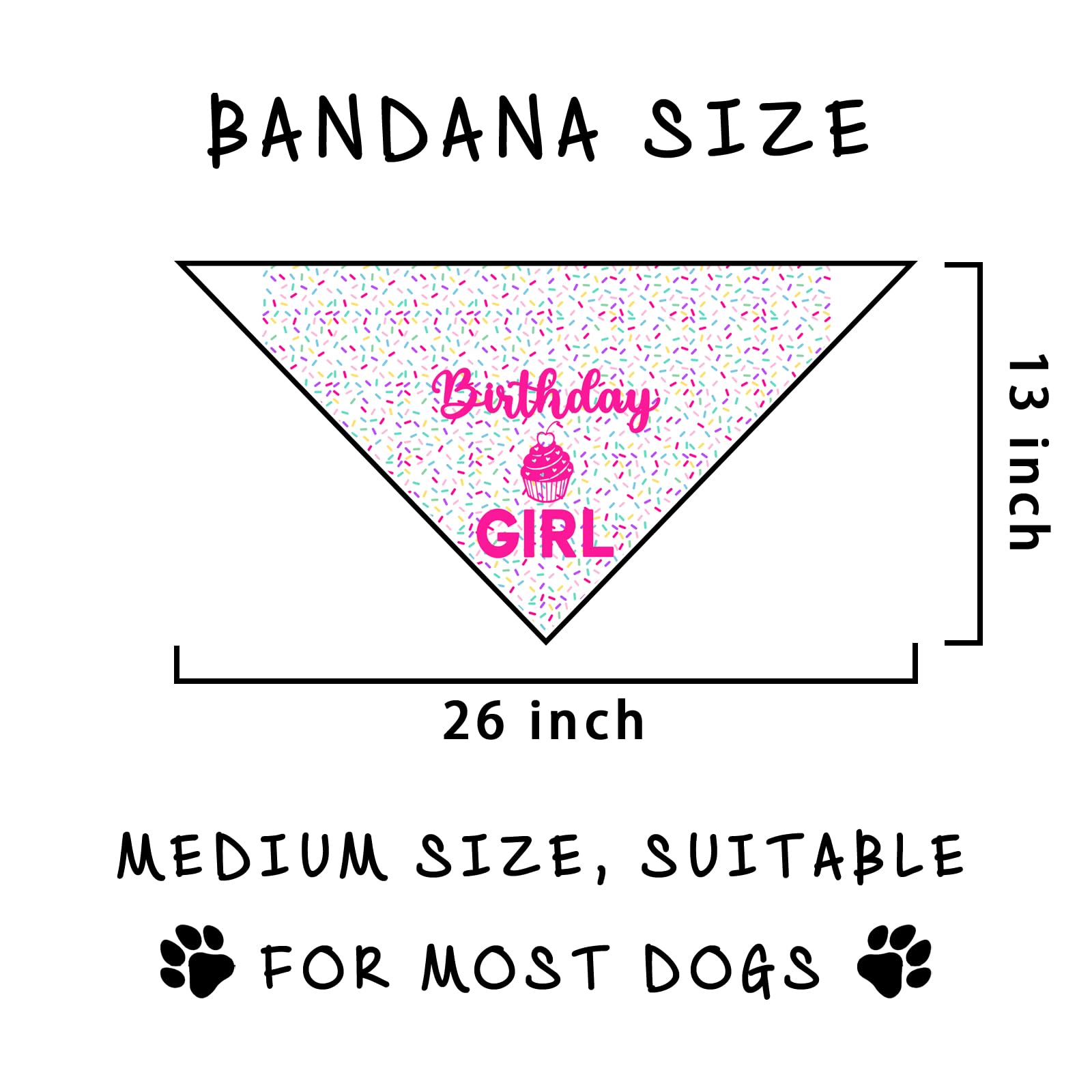 Dog Birthday Bandana Birthday Girl Pet Scarf Bibs Accessories Party Supplies for Dog Lover Small Medium Puppy Bandanas Girl