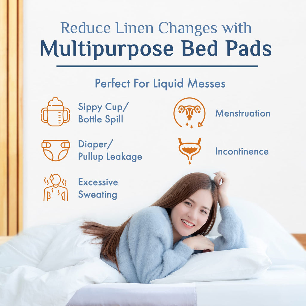 Washable Incontinence Bed Pad 36x60 – Soft, Absorbent & Waterproof Mattress Protector with Tuck-in Sides – Reusable Full/Queen Size Underpads for Kids, Adults, Seniors & Pets