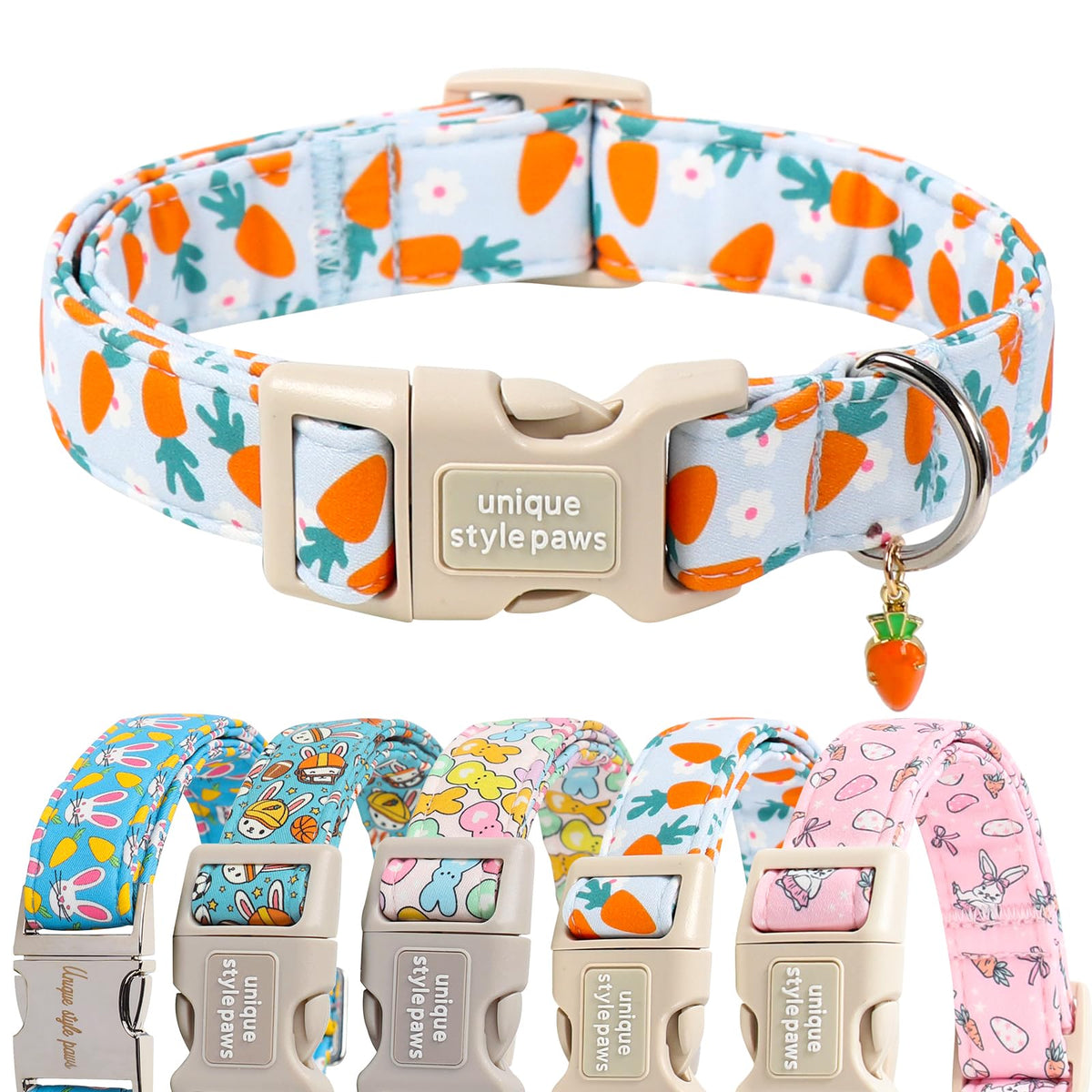 Unique Style Paws Metal Buckle Painting Banana Leaves Collar Gift - Durable & Cute for Small, Medium & Large Dogs