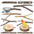 CZWESTC 8 Pcs Natural Grape Wood Bird Perch & Platform Set for Cages