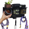 Vascito Dog Treat Holder For Wall Storage For Pets, Premium Pet Wall Organizer, Includes Three 16oz Airtight Dog Treat Jars, 3 Sets of Triple Hooks, Sturdy Shelf in Modern Black