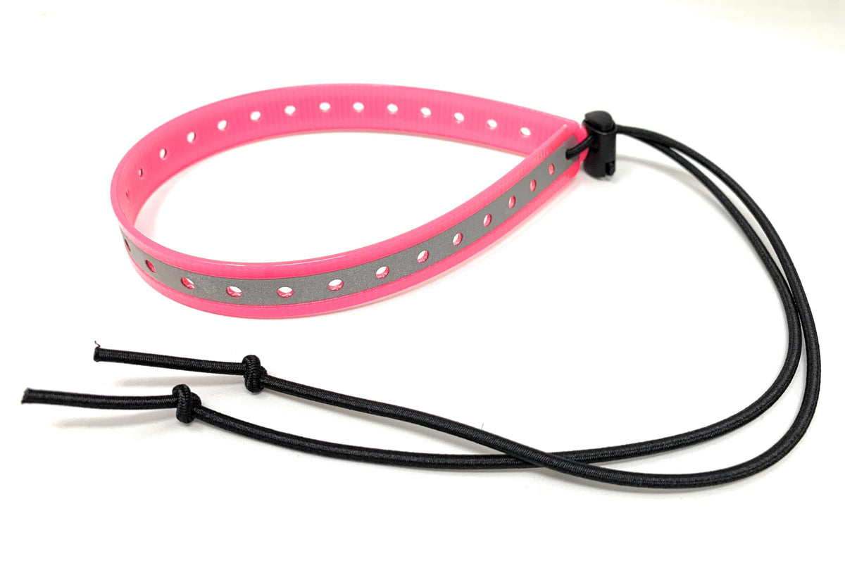 Replacement GPS eCollar with Adjustable Bungee, Multi-Hole Design, and Secure Toggle Closure for Small Dogs (Reflective Pink, Small Neck)