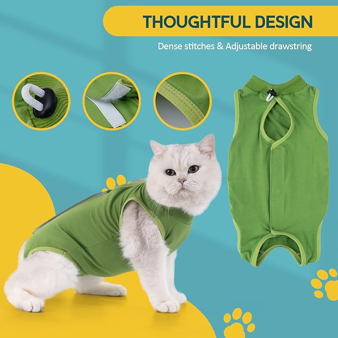Avont Cat Recovery Suit - Kitten Onesie for Cats After Surgery